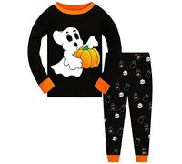 LXKA Halloween Pumpkin Pjs Boys 5-6 Years Kids Glow in The Dark Pyjamas Ghost Girls Clothing Little Toddler Winter Pajamas Children Clothes Sleepwear Unisex 100% Cotton Long Sleeve 2 Pieces Outfits