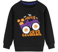 LXKA Kids Halloween Jumper Boys Girls Unisex Glow in the Dark Skeleton Dinosaur Pumpkin Sweatshirt Toddler Clothes Halloween Tops Children Long Sleeve 100% Cotton Crewneck Winter Outfits 1-7 Years