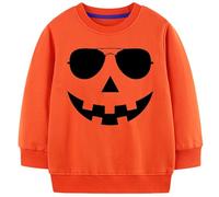 LXKA Kids Halloween Jumper Boys Girls Unisex Glow in the Dark Skeleton Dinosaur Pumpkin Sweatshirt Toddler Clothes Halloween Tops Children Long Sleeve 100% Cotton Crewneck Winter Outfits 1-7 Years