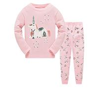 LXKA Pyjamas Unicorn Girls 5-6 Years Kids Pjs Clothing Pink Little Toddler Winter Pajamas Children Clothes Sleepwear 100% Cotton Long Sleeve Shirts & Bottoms 2 Pieces Clothing Outfits Nightwear