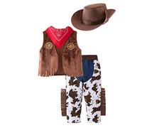 LXKIKMM May's Baby Boys Western Cowboy Costume Cosplay Costume, Brown (Brown A), 3-4 Years