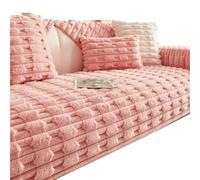 LXLAEOANG Artificial Rabbit Plush Sofa Cover Thick Warm Non-slip Soft Tower Winter Slipcover Cushion Throw Pillowcase Living Room(Pink,90x90cm 1pcs)