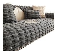 LXLAEOANG Artificial Rabbit Plush Sofa Cover Thick Warm Non-slip Soft Tower Winter Slipcover Cushion Throw Pillowcase Living Room(Dark gray,90x90cm 1pcs)
