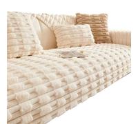 LXLAEOANG Artificial Rabbit Plush Sofa Cover Thick Warm Non-slip Soft Tower Winter Slipcover Cushion Throw Pillowcase Living Room(Beige,90x90cm 1pcs)