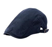 LXLAEOANG Flatcap For Men Adult Cotton Beret Casual Newsboy Hat Big Head Man Flat Peak Painter Cap(Blue,XL Head 60-64cm)