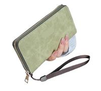 LXLAEOANG Large Capacity Women Long Wallet Zipper Clutches Purse Big Phone Card Holder Lady Cell Wristlet Handbag for Evening, Holiday(Green)