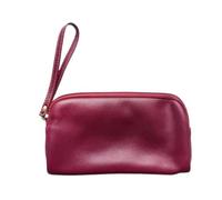 LXLAEOANG Leisure Cowhide Women Clutch Bag Personalize Letters Female Wristlet Purse Bag Vintage Pencil Makeup Zip Pouch for Evening, Holiday(Purple)