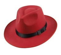 LXLAEOANG Men’S Dress Hat Sun Visor Men Women Hard Felt Wide Brim Fedora Hat Autumn Vintage Cap Bow Decor Formal Hat For Men(Red)
