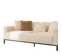 LXLAEOANG Plush Sofa Covers for Living Room Autumn Winter Imitation Lamb Wool Cushion Couch Sofas Luxury Soft Slipcover(Beige,70x150cm)