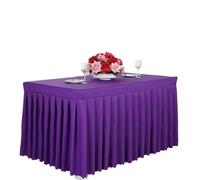LXLAEOANG Rectangular Tablecloth for Wedding/Banquet/Restaurant/Conference Fitted Table Skirt for Office Business, Dinner(Purple,140L 40W 75 H cm)