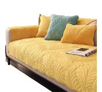 LXLAEOANG Soft Velvet Plush Quilted Sofa Towel Thicken Short Sectional Cover Non-slip Couch Covers for Living Room(Yellow,70x150cm 1pc)