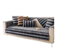 LXLAEOANG Soft Waxy Plush Sofa Cushion Winter Thickened Plush Cushion Non-slip Leather Sofa Cover Cover Cloth Towel(Grey,A 70x70cm 1pc)