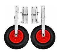 LXLAEOANG Stainless Steel Boat Transom Launching Wheel Dolly Inflatable Boat Launch Wheels