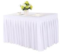 LXLAEOANG Table Skirt Meeting Room Tablecloth Rectangular Cover for Banquet Wedding Party Event Decor for Office Business, Dinner(Color 1,180x40x75cm)