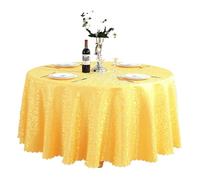 LXLAEOANG Tablecloth Hotel Conference Wedding Banquet Party Decoration Round Table Covers Overlays Home Decor for Office Business, Dinner(Gold,260cm Round)