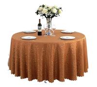 LXLAEOANG Tablecloth Hotel Conference Wedding Banquet Party Decoration Round Table Covers Overlays Home Decor for Office Business, Dinner(Brown,180cm Round)
