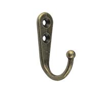 LXLAEOANG Wall Hooks 20/15/10/5PCS Double Hole Coat Hook 44 * 30mm Zinc Alloy Vintage Bronze Wall Robe Hat Holder Key Hanger with Screws(03,20PCS)