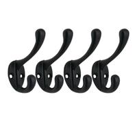 LXLAEOANG Wall Hooks 4/10 Pcs Vintage Coat Hooks Wall Mounted Cast Antique Hook Door Clothes Hangings Bathroom Hanger Kitchen Towel(Black)