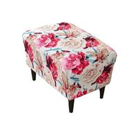 LXLAEOANG Wedding Aisle Runner Elastic Stool Cover Rectangle Footrest Covers Pastoral Style Footstool Dust Furniture Protector For Living Room Bedroom(A16 Footstool Cover)
