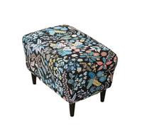 LXLAEOANG Wedding Aisle Runner Floral Printed Footstool Cover Rectangle Elastic Footrest Chair Covers Spandex Foot Stool Case Furniture Protector Living Room(A6 Footstool Cover)
