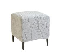 LXLAEOANG Wedding Aisle Runner Jacquard Square Ottoman Stool Cover Elastic All-inclusive Footrest Slipcovers Living Room Footstool Case Pouf Covers(A4 Stool Cover)