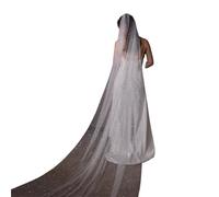 LXLAEOANG Wedding Veil Glitter Shiny Bridal Blingbling Cathedral Accessories(White,150cm)