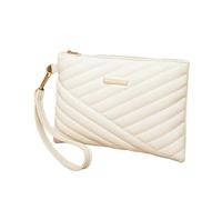 LXLAEOANG Women Leather Wristlet Bag Portable Envelope Bag Clutch Wallet Small Purse Traveling Backpack for Evening, Holiday(White)