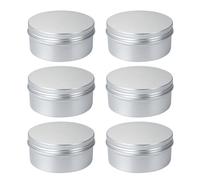 LXLK 12 Pcs Aluminium Tin Jars, 150ml Silver Empty Round Cosmetics Containers Pots with Screw Lid for Homemade Cream Sample Candle Makeup Lip Balm Storage Travel