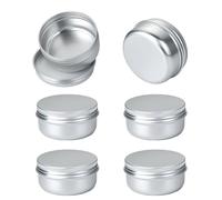 LXLK 24 Pcs Aluminium Tin Jars, 50ml Silver Empty Round Cosmetics Containers Pots with Screw Lid for Homemade Cream Sample Candle Makeup Lip Balm Storage Travel