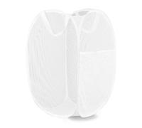 LXLOVESM Pop Up Hamper, Mesh Popup Laundry Hamper, Clothes Basket, Collapsible Hamper for Laundry, Hamper for Travel and Storage (White)