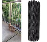 LXLZYXSF Deck Rail Netting Gate Net, Rabbits Cats Dogs Ducks Barrier Fencing with Zip Ties, Plastic Chicken Wire Mesh for Gardening Poultry, Black Balcony Fence (Size : 0.4x5m(1.3x16ft))