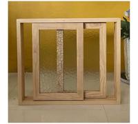 LXLZYXSF Wood Frame Window with Tempered Glass & Sash Lock, Horizontal Sliding Window for Loft Cabins Shed Playhouses Small Applications, Customizable(WxH-30"x22"(76x56cm))