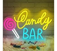 Lxmoneon Candy Bar Neon Sign,Lollipop Neon Light Sign for Candy Shop | Candy Shop Neon Signs,Dimmable Led Wall Light for Sweet Shop Dessert Bar Home Kitchen Birthday Wedding Party Gift