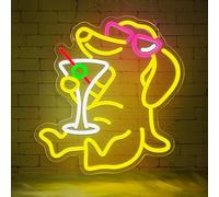 Lxmoneon Dachshund Neon Sign Drinking Dog Neon Signs Cocktail Bar Led Neon Signs for Wall Decor Dog Martini Neon Light Bar Signs for Home Bar Club Pub Man Cave Shop Party Dachshund Gifts