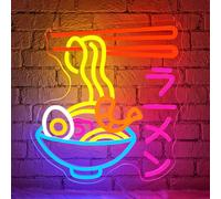 Lxmoneon Ramen Neon Light Sign, Noodles Neon Sign, Japanesse Ramen Neon Signs for Wall Decor, Ramen Bowl Led Neon Light, Food Neon Sign for Kitchen Bar Dining Room Restaurant (ラーメン)