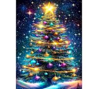 Lxmsja 5D Christmas Tree Diamond Painting Kits for Adults Beginners, Diamond Art Xmas Kits, Full Drill Diamond Crystal Gem Art Kits Christmas Gifts for Home Wall Decor 30x40cm