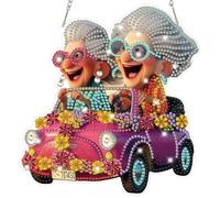 Lxmsja Funny Diamond Art Hanging Kits for Adults, Diamond Art Suncatchers Fun Senior Ladies, 5D Special Shape Diamond Painting Pendant Window Ornament Gifts for Home Wall Door Garden Decor