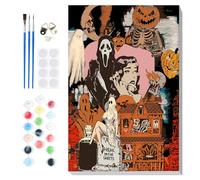 Lxmsja Halloween Paint by Numbers for Adults Beginner with Frame - 12x16inch, Scream Skull Painting by Numbers for Adults on Canvas, DIY Acrylic Painting Kit Art and Crafts Gifts for Home Wall Decor