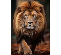 Lxmsja Lion Diamond Art Kits Adults Beginners, 5D Animals Diamond Painting Kits DIY Full Drill Embroidery Crystal Gem Art Kits Adults for Home Wall Decor 30x40cm