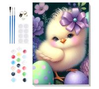 Lxmsja Paint by Numbers Duck for Adults Beginners with Frame, Painting by Numbers Animal on Canvas, DIY Acrylic Painting Kit Art and Crafts Easter Gifts for Home Wall Decor, 8x12inch