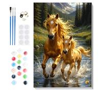 Lxmsja Paint by Numbers Horse for Adults Beginners with Frame, Painting by Numbers Horse on Canvas, DIY Acrylic Oil Painting Animal Kit Art and Crafts Gifts for Home Wall Decor, 8x12inch