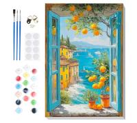 Lxmsja Paint by Numbers Landscape for Adults Beginners with Frame, Painting by Numbers Lemon on Canvas, DIY Acrylic Oil Painting Kit Art and Crafts Gifts for Home Wall Decor, 8x12inch