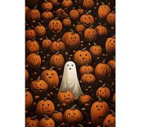 Lxmsja Pumpkin Ghost Diamond Art Kits Adults Beginners, 5D Halloween Diamond Painting Kits for Adults, DIY Full Drill Diamond Painting Crystal Gem Art Kits Halloween Gifts for Home Decor 30x40cm