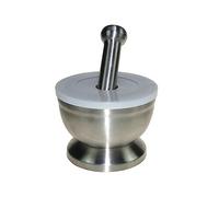Lxmxgk 18/8 Stainless Steel Mortar and Pestle, Rock Crusher Mortar and Pestle, Pill Crusher, Ore Crusher, Spice Grinder, Cooking Spices and Seasoning, Kitchen Accessories (Large Diameter 4.6'')