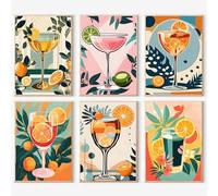 lxmydm Paint by Numbers Cocktail Glasses Set of 6 with Wrinkle Resistant Canvas Polypropylene Paint and 6 Brushes Perfect for Anyone as a Gift (20 x 30)