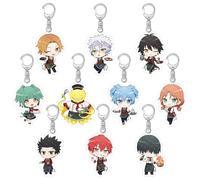 LXMYSHAO Assassination Classrooms Keychain Ring 10 Pieces, Korosensei Chibi Figure Cosplay Keyrings Pendant, Key Chain Accessories Decoration