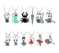 LXMYSHAO Hollow Knights Necklace Pendant 12 Pieces | Game Figure Cosplay Chain Metal Necklace Set | Hollow Knights Silksongs Characters Jewellery
