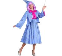 Lxootd Womens Fairy God Mother Costume Deluxe Hooded Cape Party Dress Set Halloween Cosplay Party Outfits (Blue, M)