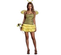 Lxootd Women's Fun World Halloween Spotted Ladybug Costume Wingsute Cute Bee Ladybug Dress for Cosplay Party Outfits (A-Yellow, M)