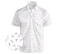 Lxopogk Golf Shirts for Men Funny Polo Shirt Short Sleeve Performance Moisture Wicking Quick Dry Mens Hawaiian Polo Shirt, White, XXL